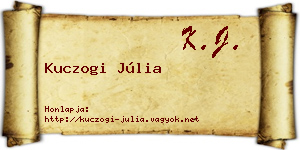 Kuczogi Júlia névjegykártya